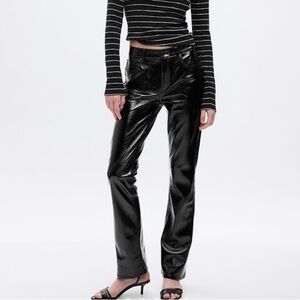 GAP Mid Rise Vegan Patent Leather Baby Boot Pant